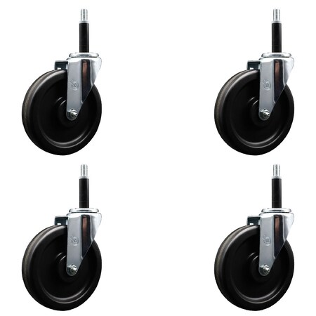 Service Caster 6'' Phenolic Wheel Swivel 3/4'' Expanding Stem Caster Set, 4PK SCC-EX20S615-PHS-34-4